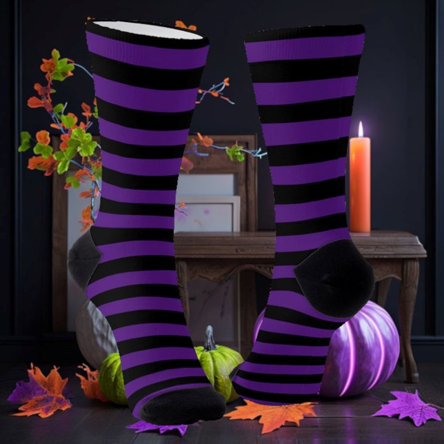 Black & Purple Striped Socks (Creator Uploaded)