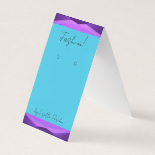 Black Purple Teal Earring Self-Stand Display Card