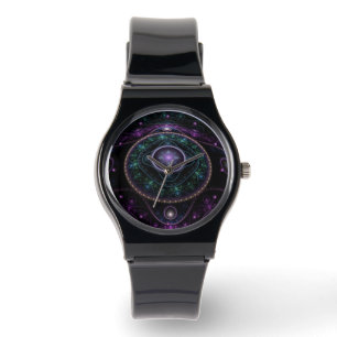 Black Purple Teal Glow Magic Sphere Watch