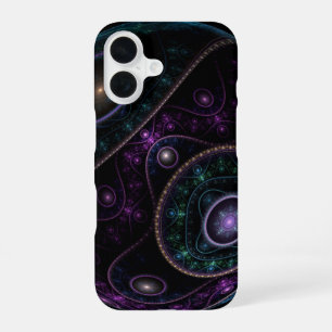 Black Purple Teal Shimmer Magic Abstract iPhone 16 Case