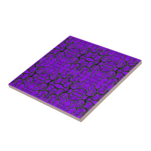Black & Purple - Unique - Customisable - Add Colou Ceramic Tile