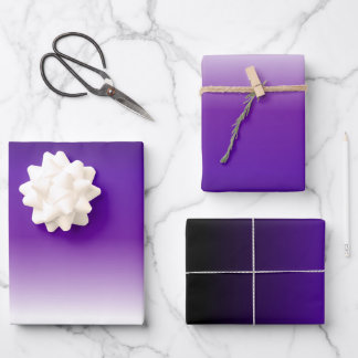 Black Purple White Ombre Wrapping Paper Sheet Set