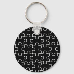 black puzzle pattern key ring
