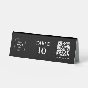 Black QR Code Restaurant Table Number Scan