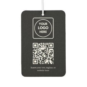 Black QR Code Simple Professional Business Car Air Freshener