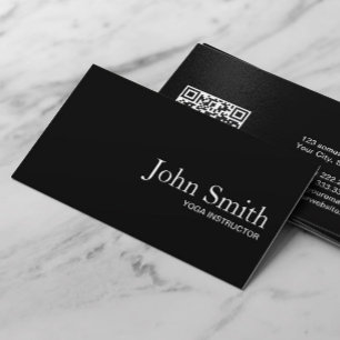 Black QR Code Yoga instructor Business Card