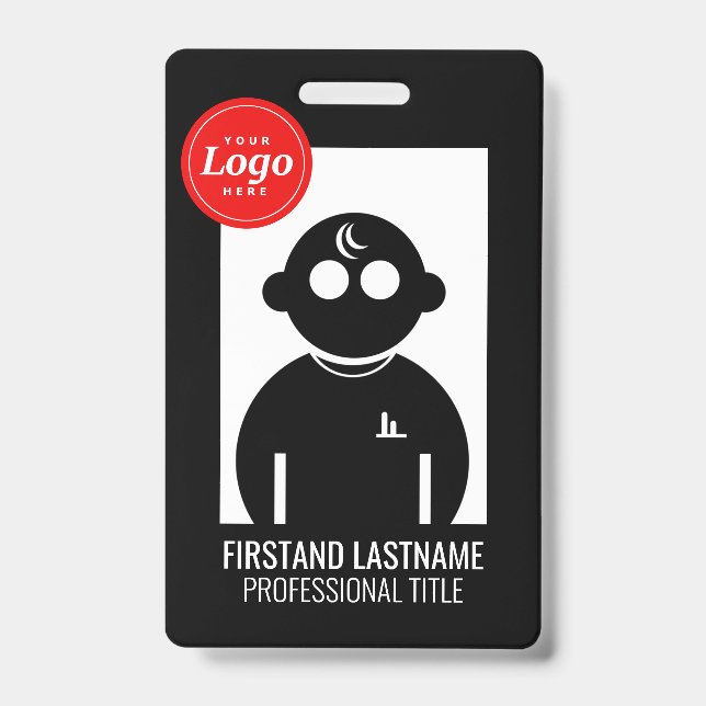 Black QR Coded V2 Employee Badge ID Badge (Front)