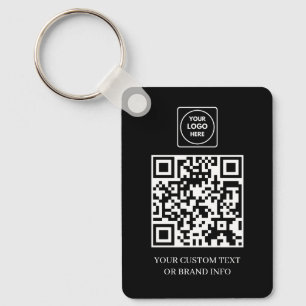 Black QR Professional Business Logo Design Key Ring