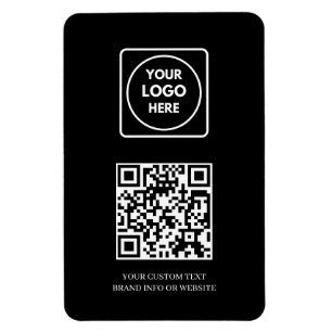 Black QR Professional Modern Business Logo Magnet