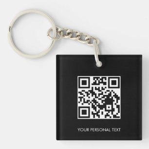 Black QR Website Link Professional Branding Design Key Ring
