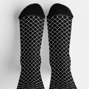Black Quatrefoil Socks