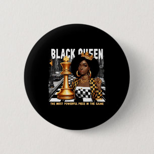 Black Queen African American Chess Power Melanin P 6 Cm Round Badge