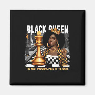 Black Queen African American Chess Power Melanin P Magnet