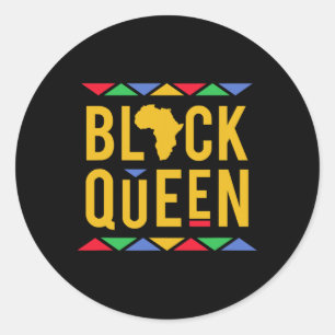 Black Queen! African American Pride Classic Round Sticker