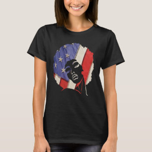 Black Queen African American Us Flag 4th Of July P T-Shirt
