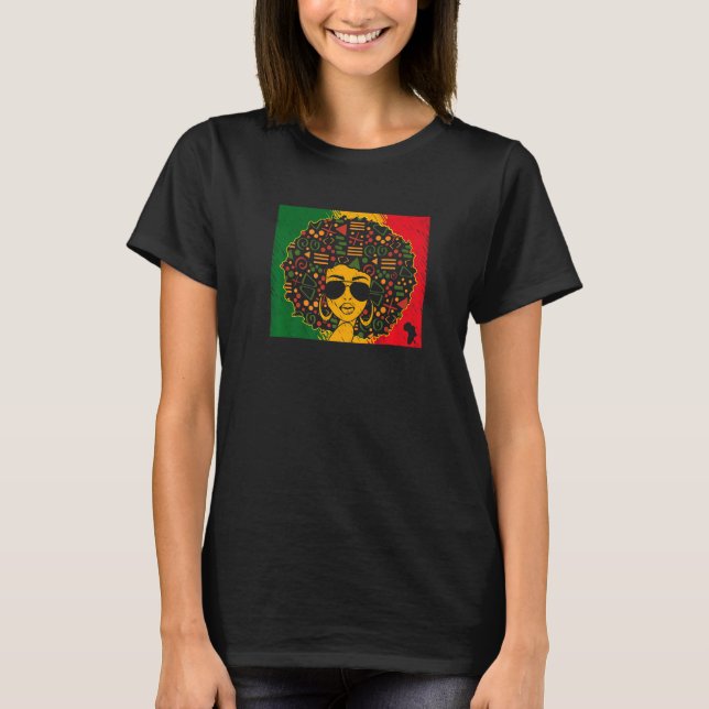 Black Queen   African Black Girl   Black History M T-Shirt (Front)