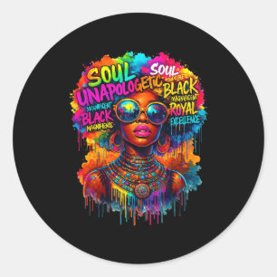 Black Queen African Map Unalogetically Black Histo Classic Round Sticker
