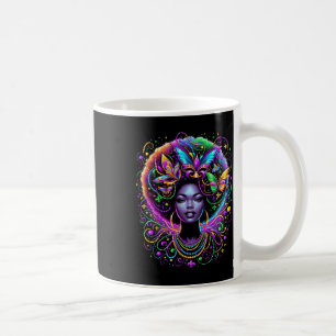 Black Queen Afro African Butterfly Beads Mask Mard Coffee Mug
