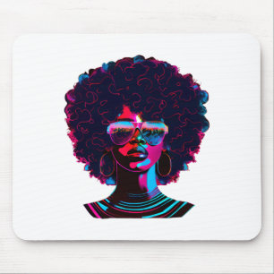 Black Queen Afro Black History Melanin Womens Vapo Mouse Pad