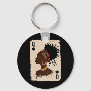 Black Queen Afro Drug Proud Melanin African Americ Key Ring