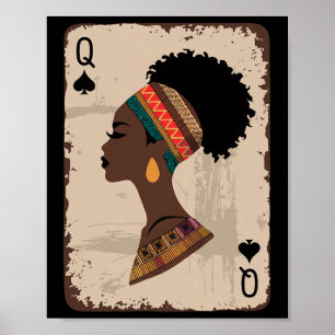 Black Queen Afro Drug Proud Melanin African Americ Poster