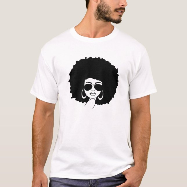 Black Queen Afro Girl Magic Melanin Man Women Kid T-Shirt (Front)