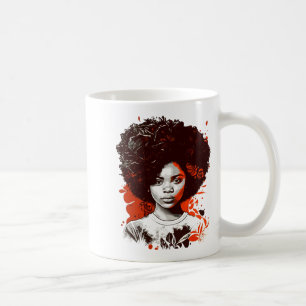 Black Queen Afro Melanin Dripping Black History Mo Coffee Mug