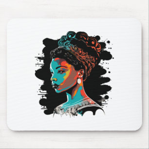 Black Queen Afro Melanin Dripping Black History Mo Mouse Pad