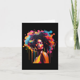 Black Queen Afro Melanin Dripping Juneteenth Afric Card
