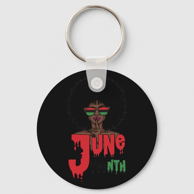 Black Queen Afro Unapologetically Dope Melanin Key Ring (Front)