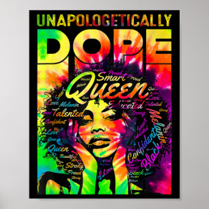 Black Queen Afro Unapologetically Drug Melanin Gir Poster