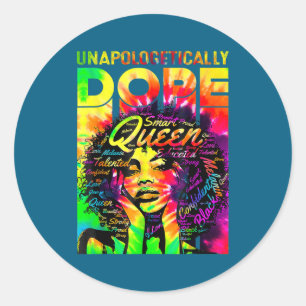 Black Queen Afro Unapologetically Melanin Classic Round Sticker