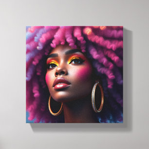 Black queen, afrocentric, blacknificent, woman, me canvas print