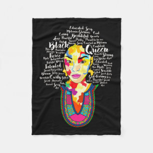 Black Queen Black History Month African American A Fleece Blanket