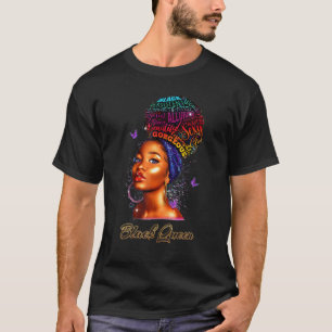 Black Queen Black Woman Afro Natural Hair African  T-Shirt