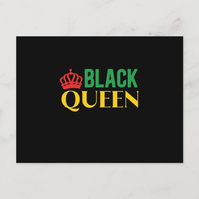 Black Queen Black Woman Announcement Postcard (Front)