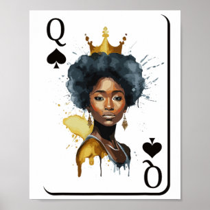 Black Queen Card Black History Month African Celeb Poster