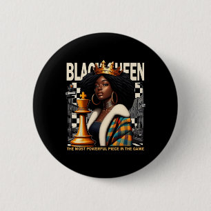 Black Queen Chess Empowerment Black Culture Costum 6 Cm Round Badge
