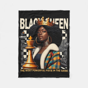 Black Queen Chess Empowerment Black Culture Costum Fleece Blanket