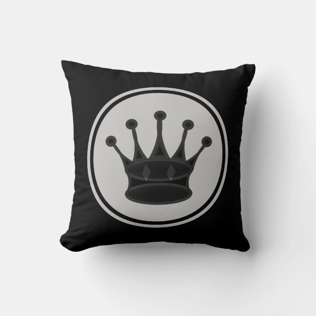 Black Queen Chess Piece Cushion (Front)