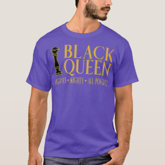 Black Queen Chess Piece Gold African American T-Shirt