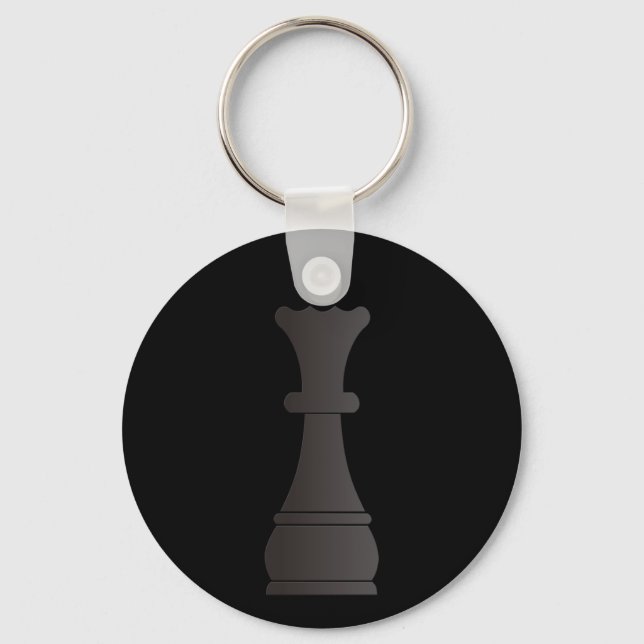 Black queen chess piece key ring (Front)