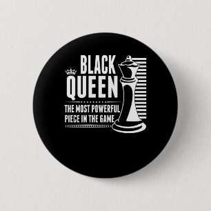 Black Queen Chess Piece Proud Black Women 6 Cm Round Badge