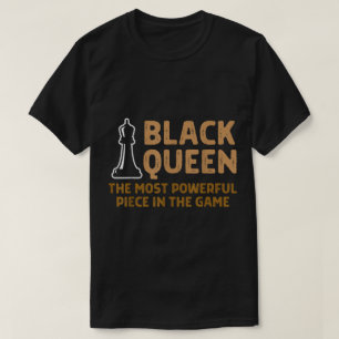 Black Queen Chess Powerful Piece Design T-Shirt