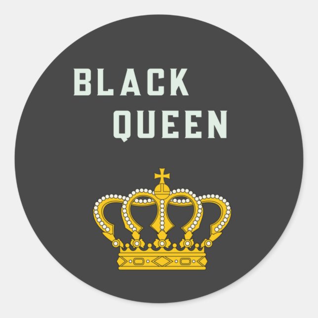 black queen    classic round sticker (Front)