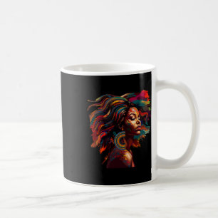 Black Queen Colourful Natural Hair Rainbow Dashiki Coffee Mug