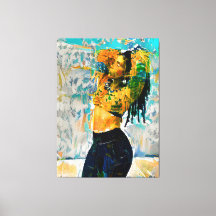 Black Queen Dreadlock Canvas Print Wall Art