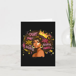 Black Queen Dripng Afro Melanin Black History Mont Card