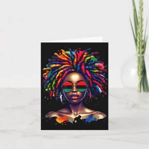 Black Queen Dripng Afro Melanin Black History Mont Card