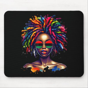 Black Queen Dripng Afro Melanin Black History Mont Mouse Pad